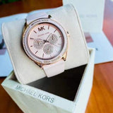 Michael Kors Quartz Pink Dial Pink Silicone Strap Watch For Women - MK6946