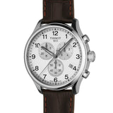 Tissot T Sport Chrono XL Classic Silver Dial Brown Leather Strap Watch For Men - T116.617.16.037.00