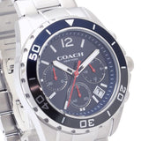 Coach Kent Chronograph Blue Dial Silver Steel Strap Watch for Men - 14602555