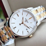 Tissot T Classic Dream White Dial Two Tone Steel Strap Watch for Men - T033.410.22.011.01