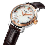 Tissot Bridgeport Lady White Dial Brown Leather Strap Watch For Women - T097.010.26.118.00