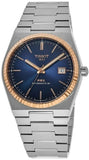 Tissot PRX Powermatic 80 Automatic 18K Gold Blue Dial Silver Steel Strap Watch for Men - T931.407.41.041.00