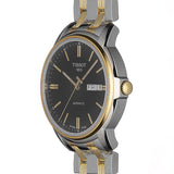 Tissot Automatics III Day Date Black Dial Two Tone Steel Strap Watch For Men - T065.430.22.051.00