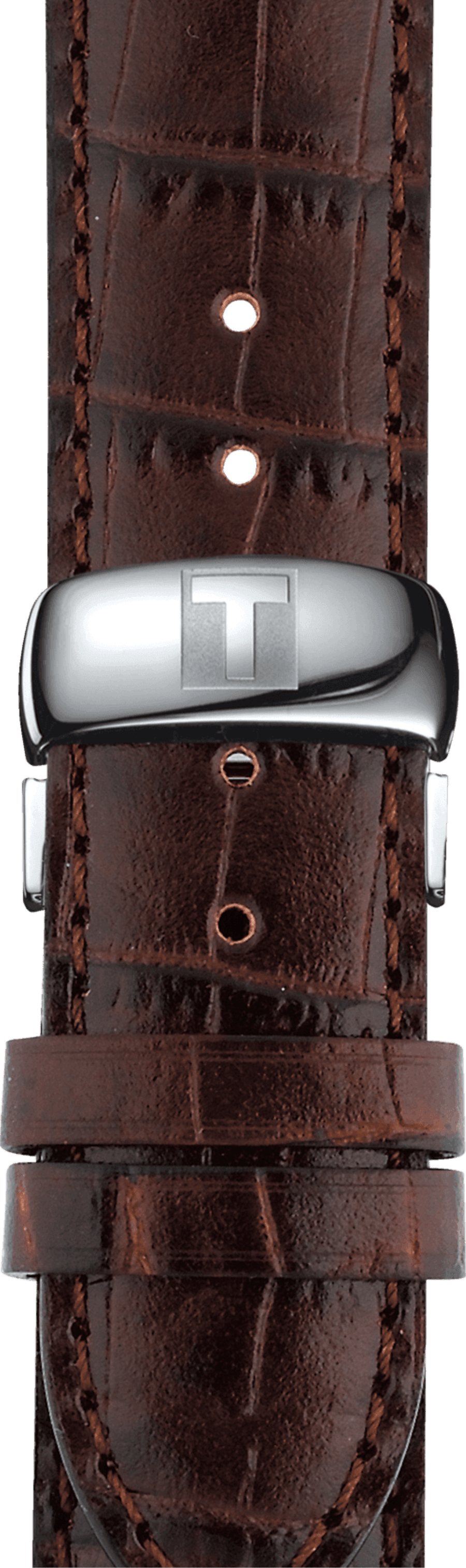 Tissot Automatics III Steel White Dial Brown Leather Strap Watch For Men - T065.430.16.031.00