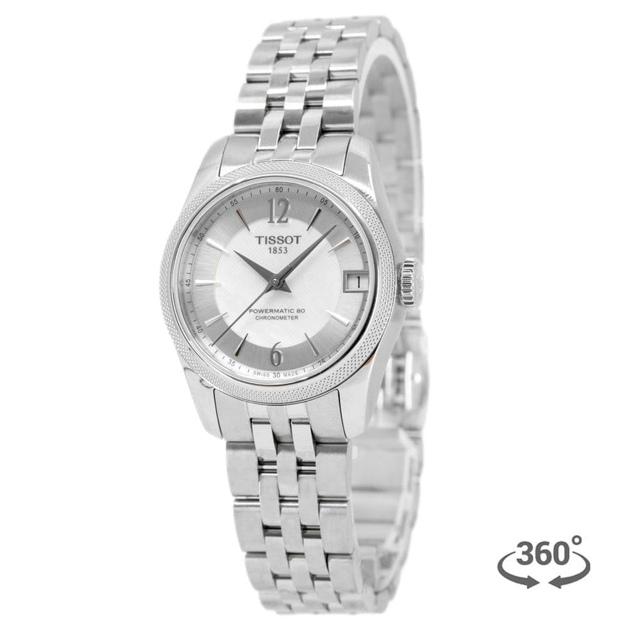 Tissot Ballade Powermatic 80 Automatic Mother of Pearl Dial Silver Steel Strap Watch For Women - T108.208.11.117.00