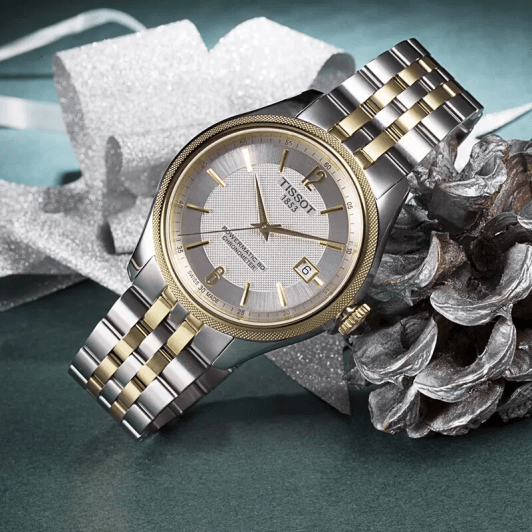 Tissot Ballade Powermatic 80 Chronometer Silver Dial Two Tone Steel Strap Watch For Men - T108.408.22.037.00