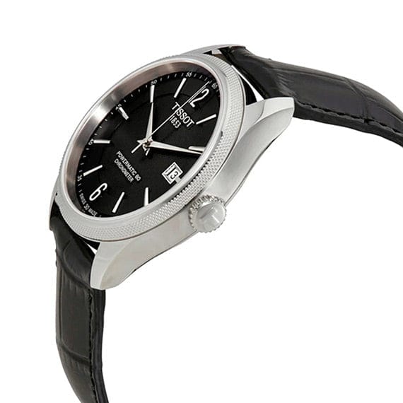 Tissot Ballade Powermatic 80 Cosc Black Dial Black Leather Strap Watch For Men - T108.408.16.057.00