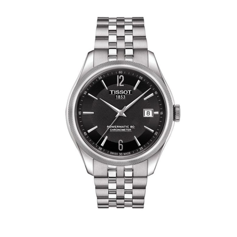 Tissot Ballade Powermatic 80 Cosc Black Dial Silver Steel Strap Watch For Men - T108.408.11.057.00