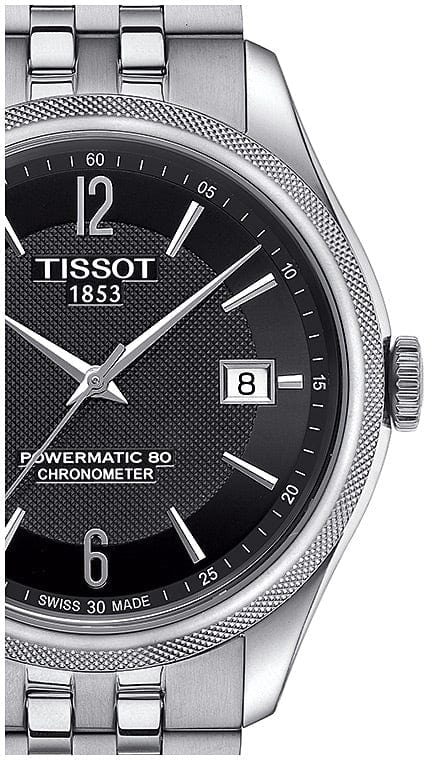 Tissot Ballade Powermatic 80 Cosc Black Dial Silver Steel Strap Watch For Men - T108.408.11.057.00