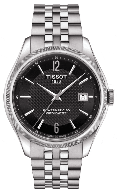 Tissot Ballade Powermatic 80 Cosc Black Dial Silver Steel Strap Watch For Men - T108.408.11.057.00