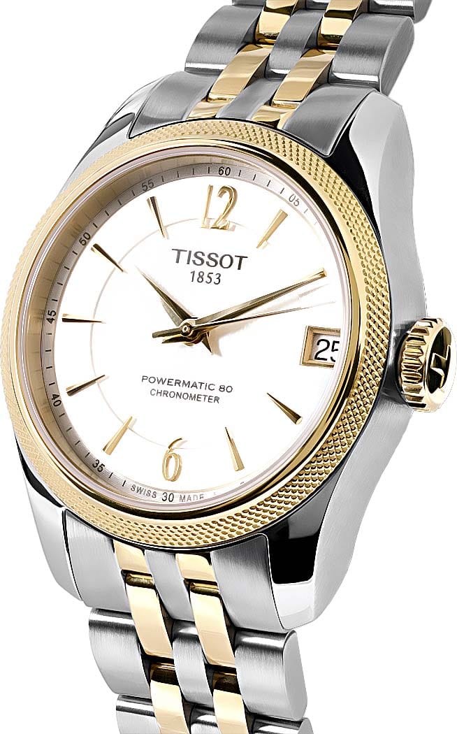 Tissot Ballade Powermatic 80 Mother of Pearl Silver Dial Two Tone Steel Strap Watch For Women - T108.208.22.117.00