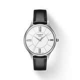 Tissot Bella Ora Round White Dial Black Leather Strap Watch For Women - T103.210.16.018.00