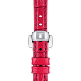 Tissot Bellissima Small Lady Diamonds Mother of Pearl Dial Red Leather Strap Watch For Women - T126.010.66.113.00