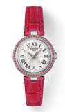 Tissot Bellissima Small Lady Diamonds Mother of Pearl Dial Red Leather Strap Watch For Women - T126.010.66.113.00