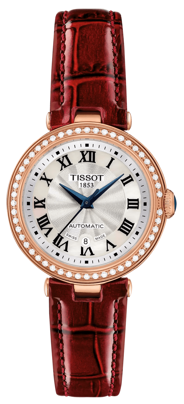 Tissot Bellissima Small Lady Diamonds Silver Dial Brown Leather Strap Watch For Women - T126.207.66.113.00