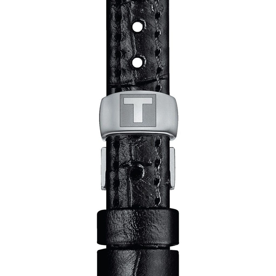 Tissot Bellissima Small Lady Silver Dial Black Leather Strap Watch For Women - T126.010.16.013.00