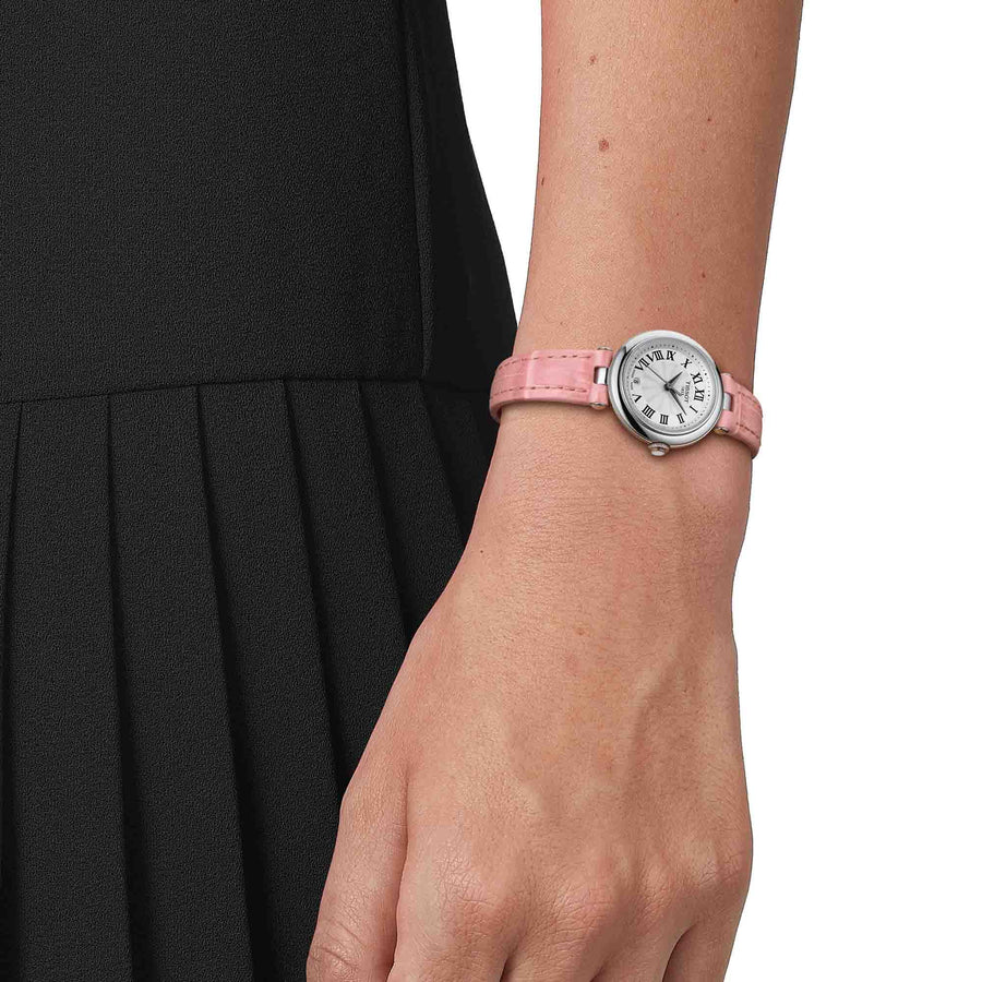 Tissot Bellissima Small Lady Silver Dial Pink Leather Strap Watch For Women - T126.010.16.013.01