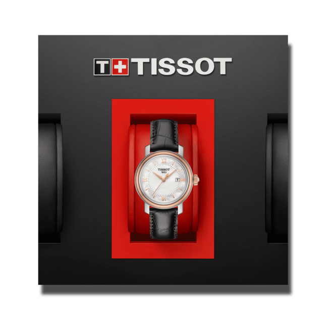 Tissot Bridgeport Lady White Dial Brown Leather Strap Watch For Women - T097.010.26.118.00