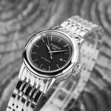 Tissot Carson Automatic Black Dial Silver Steel Strap Watch For Women - T085.207.11.051.00