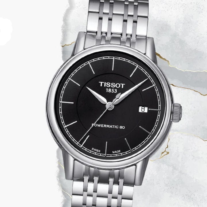 Tissot Carson Automatic Black Dial Silver Steel Strap Watch For Women - T085.207.11.051.00