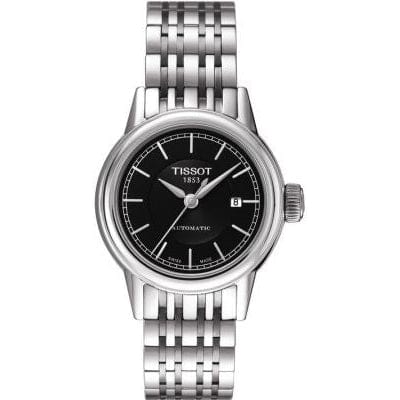 Tissot Carson Automatic Black Dial Silver Steel Strap Watch For Women - T085.207.11.051.00