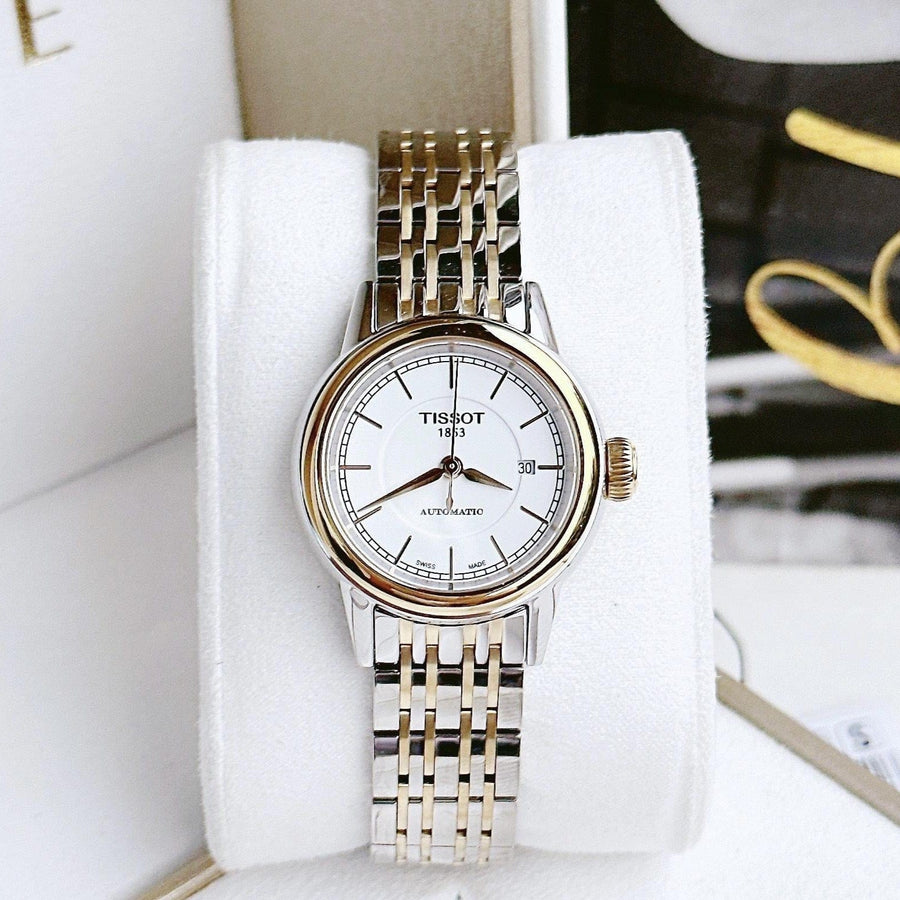 Tissot Carson Automatic Silver Dial Two Tone Steel Strap Watch For Women - T085.207.22.011.00