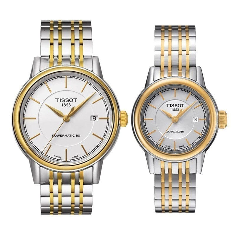 Tissot Carson Automatic Silver Dial Two Tone Steel Strap Watch For Women - T085.207.22.011.00