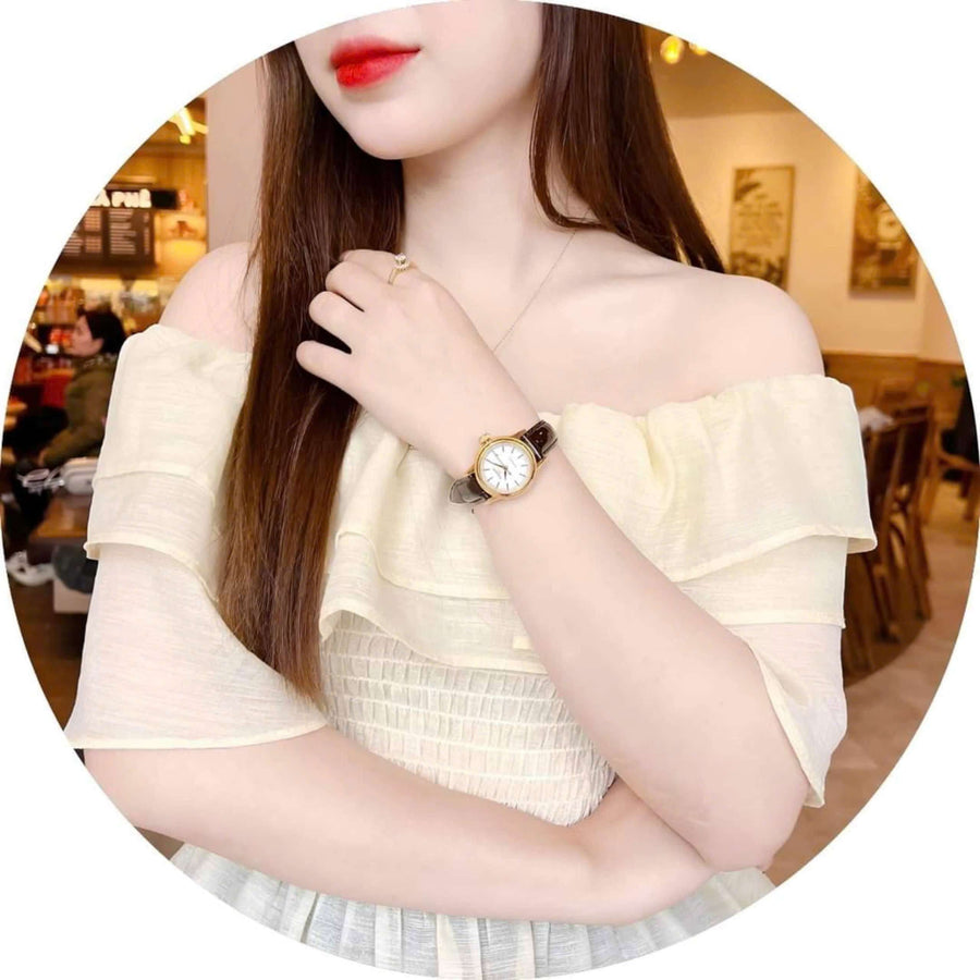Tissot Carson Automatic White Dial Brown Leather Strap Watch For Women - T085.207.36.011.00