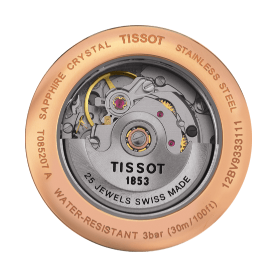 Tissot Carson Automatic White Dial Brown Leather Strap Watch For Women - T085.207.36.011.00