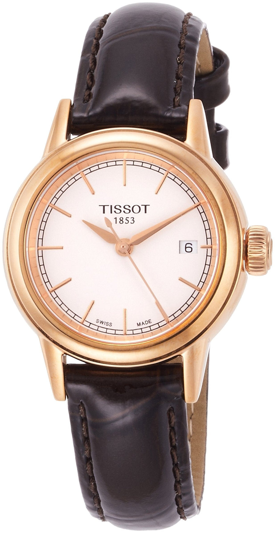 Tissot Carson Lady Steel Quartz Brown Leather Strap Watch For Women - T085.210.36.011.00