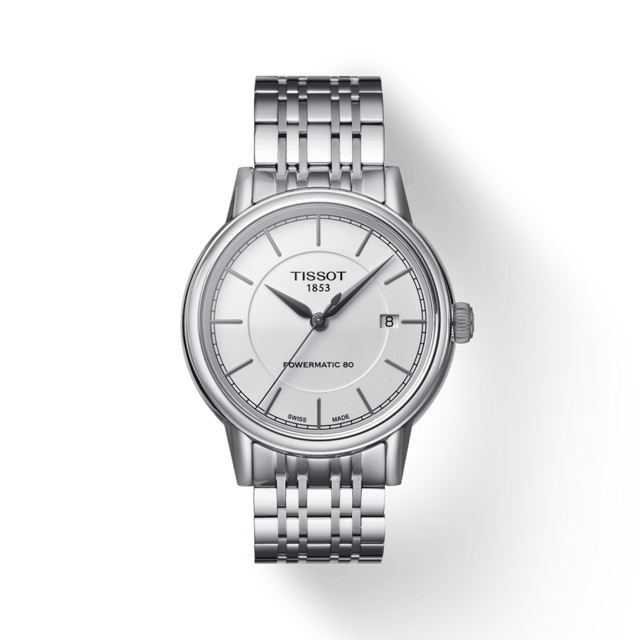 Tissot Carson Powermatic 80 Silver Dial Silver Steel Strap Watch For Men - T085.407.11.011.00