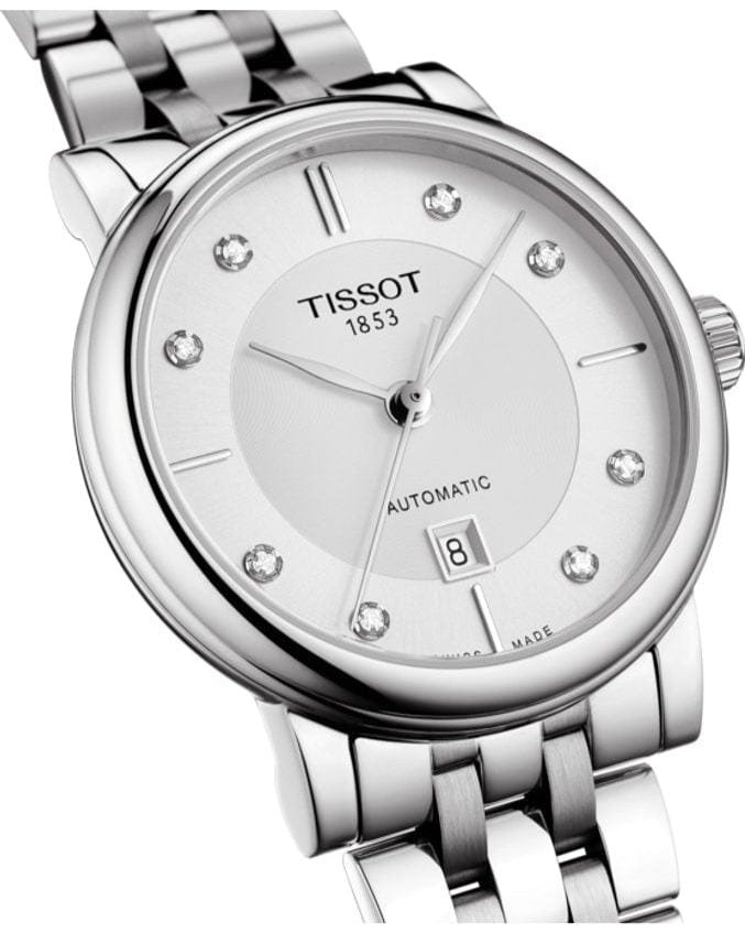 Tissot Carson Premium Automatic Lady Diamonds Silver Dial Silver Steel Strap Watch for Women - T122.207.11.036.00