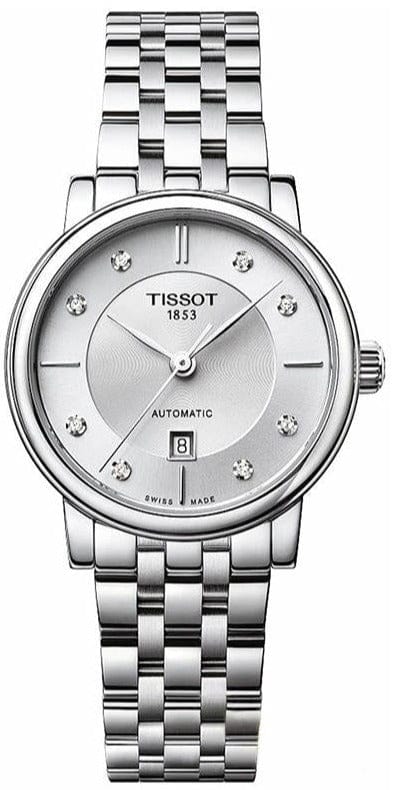 Tissot Carson Premium Automatic Lady Diamonds Silver Dial Silver Steel Strap Watch for Women - T122.207.11.036.00