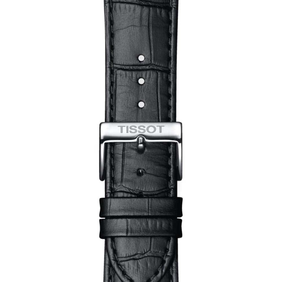Tissot Carson Premium Automatic Lady Silver Dial Black Leather Strap Watch for Women - T122.207.16.033.00