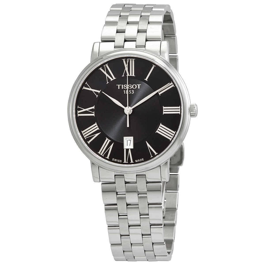 Tissot Carson Premium Black Dial Silver Steel Strap Watch For Men - T122.410.11.053.00