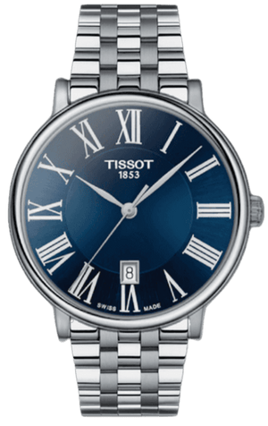 Tissot Carson Premium Blue Dial Silver Steel Strap Watch for Men - T122.410.11.043.00