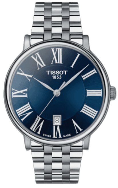 Tissot Carson Premium Blue Dial Silver Steel Strap Watch for Men - T122.410.11.043.00