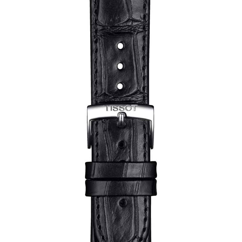 Tissot Carson Premium Chronograph Silver Dial Black Leather Strap Watch For Men - T122.417.16.033.00