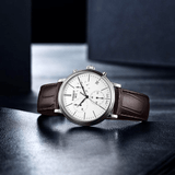 Tissot Carson Premium Chronograph White Dial Brown Leather Strap Watch For Men - T122.417.16.011.00