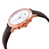 Tissot Carson Premium Chronograph White Dial Brown Leather Strap Watch For Men - T122.417.36.011.00