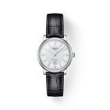 Tissot Carson Premium Lady Born to Be Brace Special Edition Silver Dial Black Leather Strap Watch for Women - T122.207.16.036.00