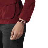 Tissot Carson Premium Lady Maroon Dial Maroon Leather Strap Watch For Women - T122.210.16.373.00