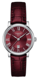 Tissot Carson Premium Lady Maroon Dial Maroon Leather Strap Watch For Women - T122.210.16.373.00