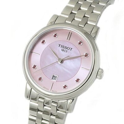 Tissot Carson Premium Lady Mother of Pearl Pink Dial Silver Steel Strap Watch For Women - T122.210.11.159.00