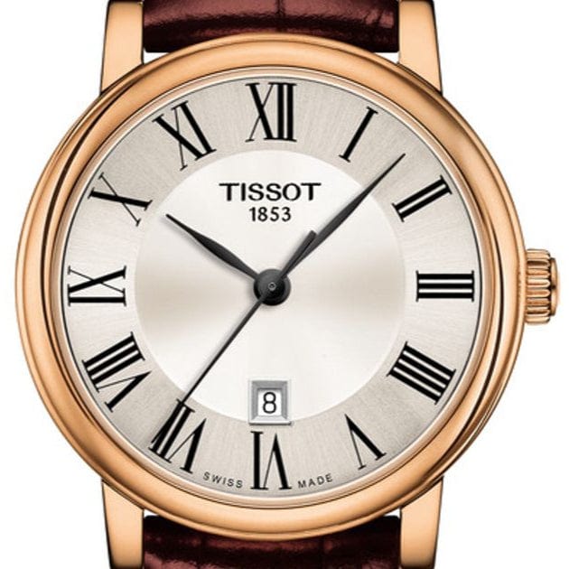 Tissot Carson Premium Lady Silver Dial Brown Leather Strap Watch For Women - T122.210.36.033.00