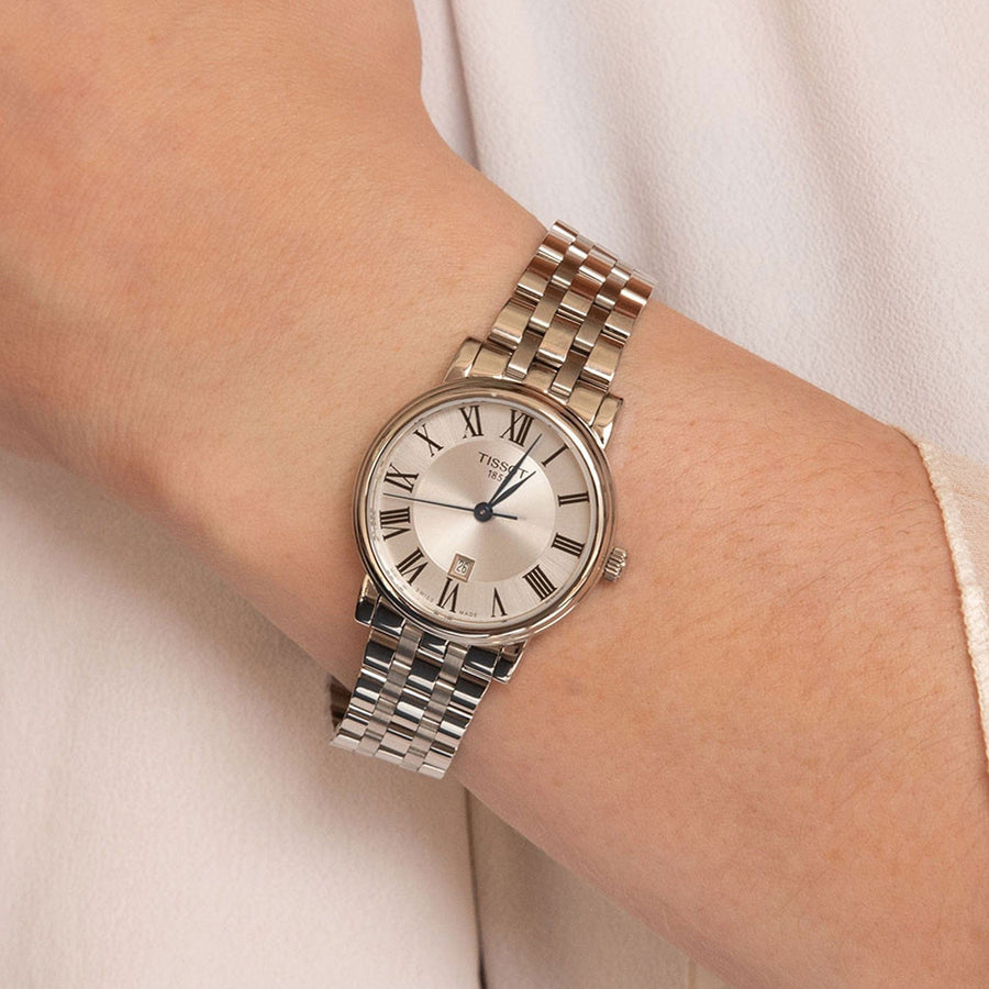 Tissot Carson Premium Lady Silver Dial Silver Steel Strap Watch For Women - T122.210.11.033.00