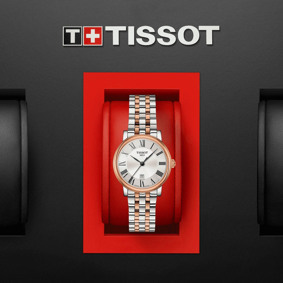 Tissot Carson Premium Lady Silver Dial Two Tone Steel Strap Watch For Women - T122.210.22.033.01