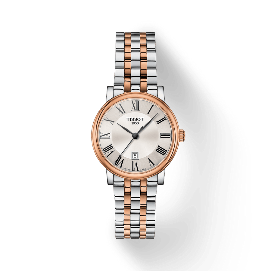 Tissot Carson Premium Lady Silver Dial Two Tone Steel Strap Watch For Women - T122.210.22.033.01