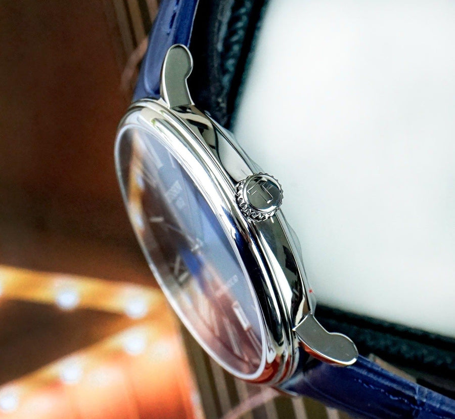 Tissot Carson Premium Powermatic 80 Blue Dial Blue Leather Strap Watch For Men - T122.407.16.043.00