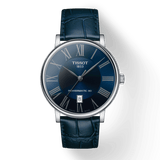Tissot Carson Premium Powermatic 80 Blue Dial Blue Leather Strap Watch For Men - T122.407.16.043.00